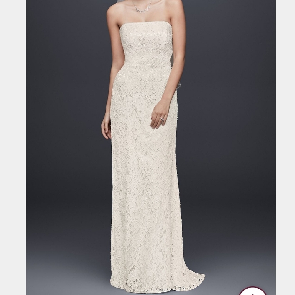 David's Bridal Galina Allover Beaded Lace Sheath 4